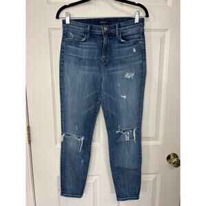 J Brand Denim Alana Skinny Leg Ankle Length in Rendition Wash Destructed Jean 29